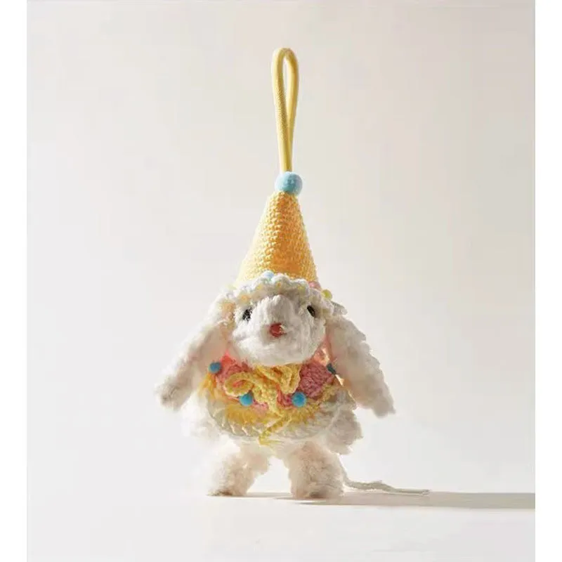 Plush key chain rabbit doll cartoon pendant soft plush material keyring