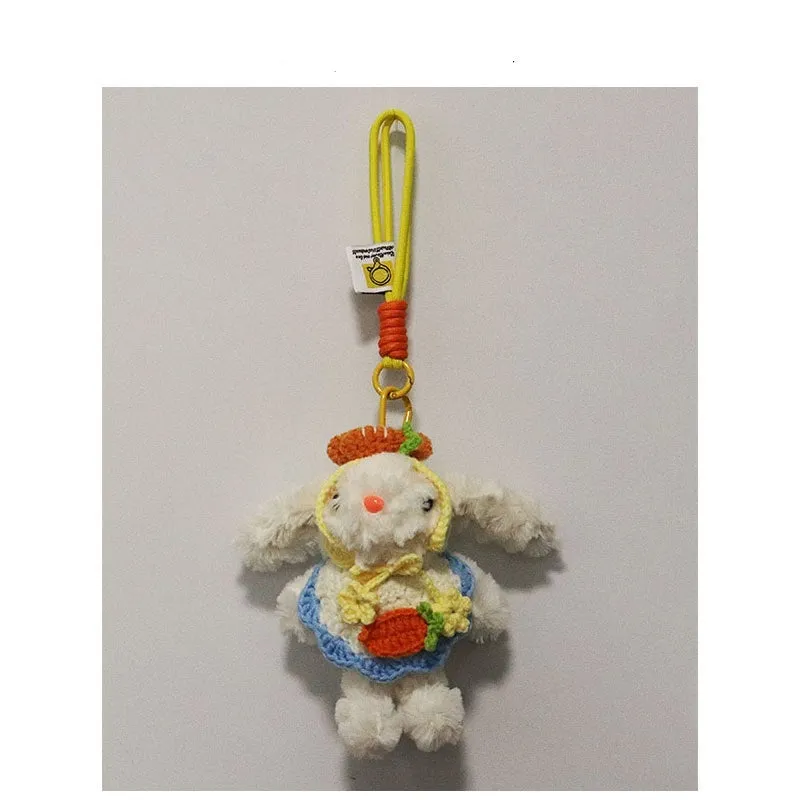Plush key chain rabbit doll cartoon pendant soft plush material keyring