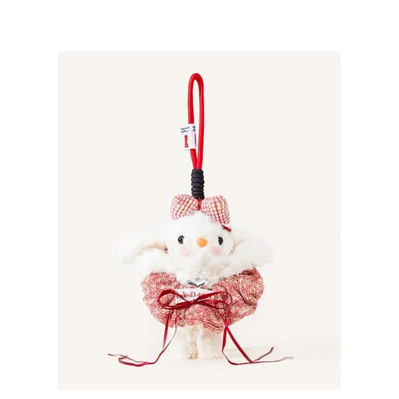 Plush key chain rabbit doll cartoon pendant soft plush material keyring