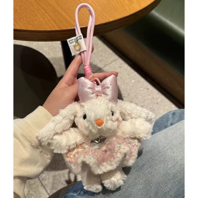 Plush key chain rabbit doll cartoon pendant soft plush material keyring