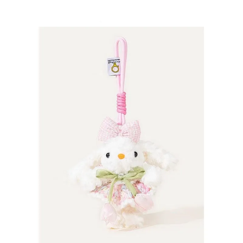 Plush key chain rabbit doll cartoon pendant soft plush material keyring