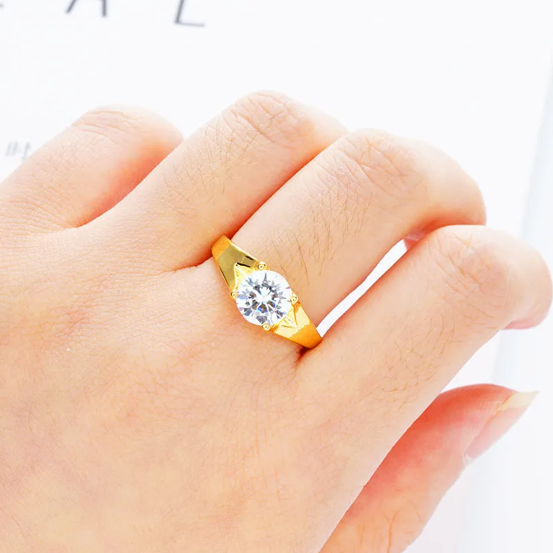 Women's adjustable copper ring in colour option with electroplated finish