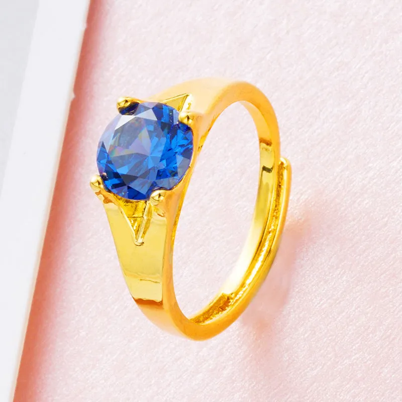 Women's adjustable copper ring in colour option with electroplated finish