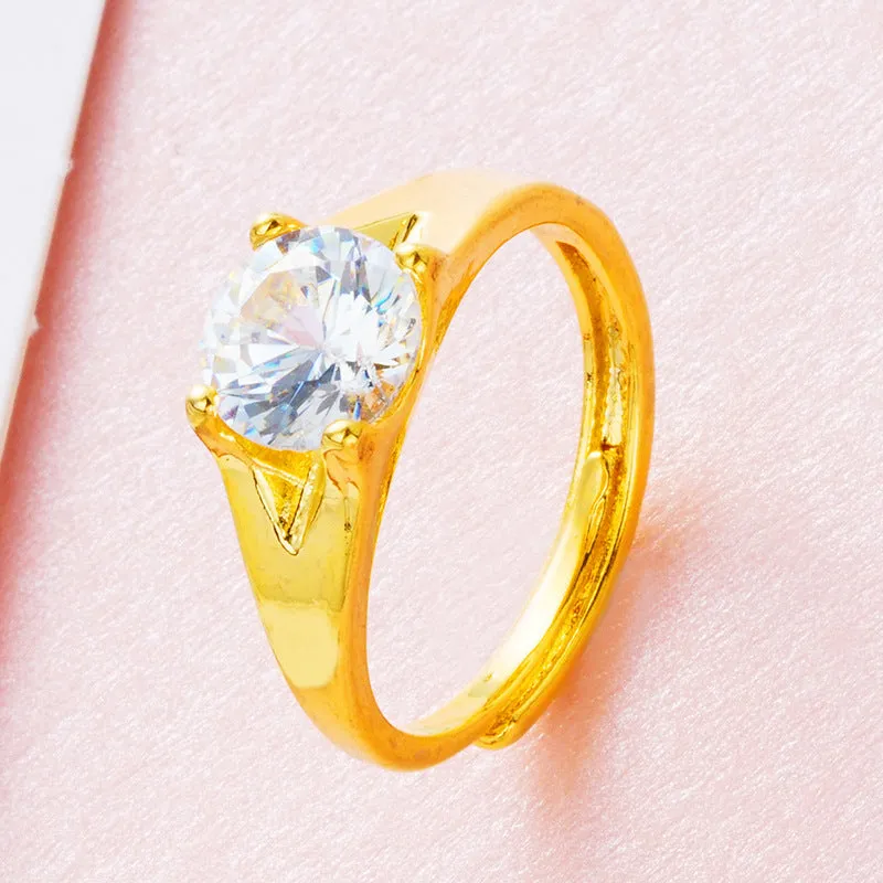 Women's adjustable copper ring in colour option with electroplated finish
