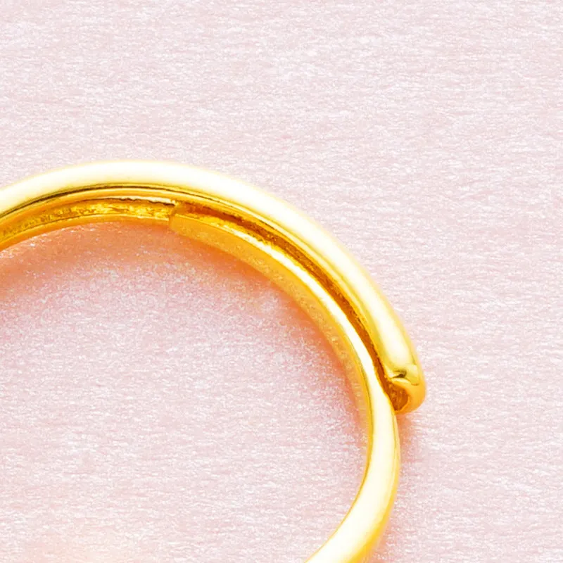 Women's adjustable copper ring in colour option with electroplated finish