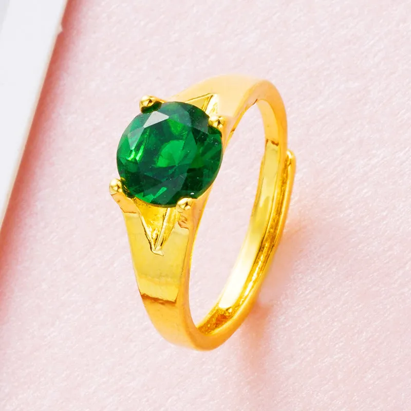 Women's adjustable copper ring in colour option with electroplated finish