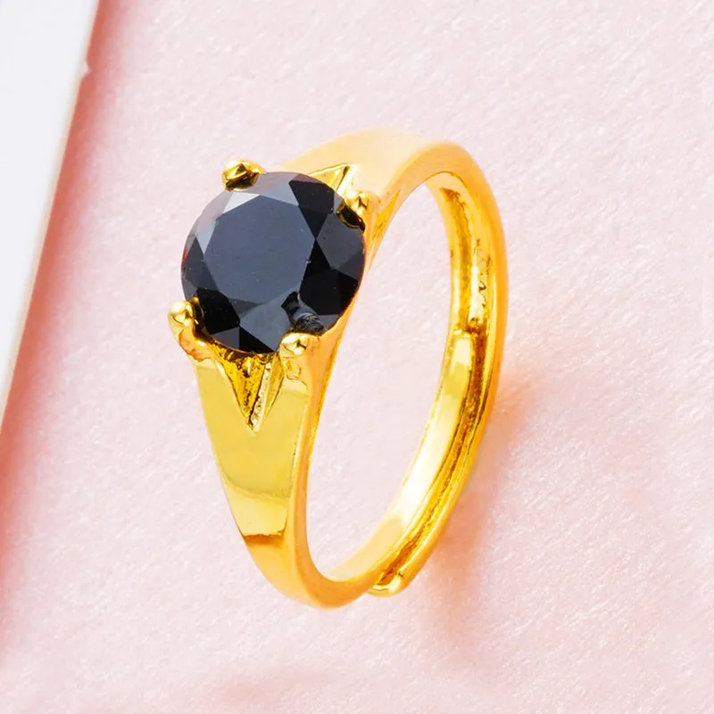 Women's adjustable copper ring in colour option with electroplated finish