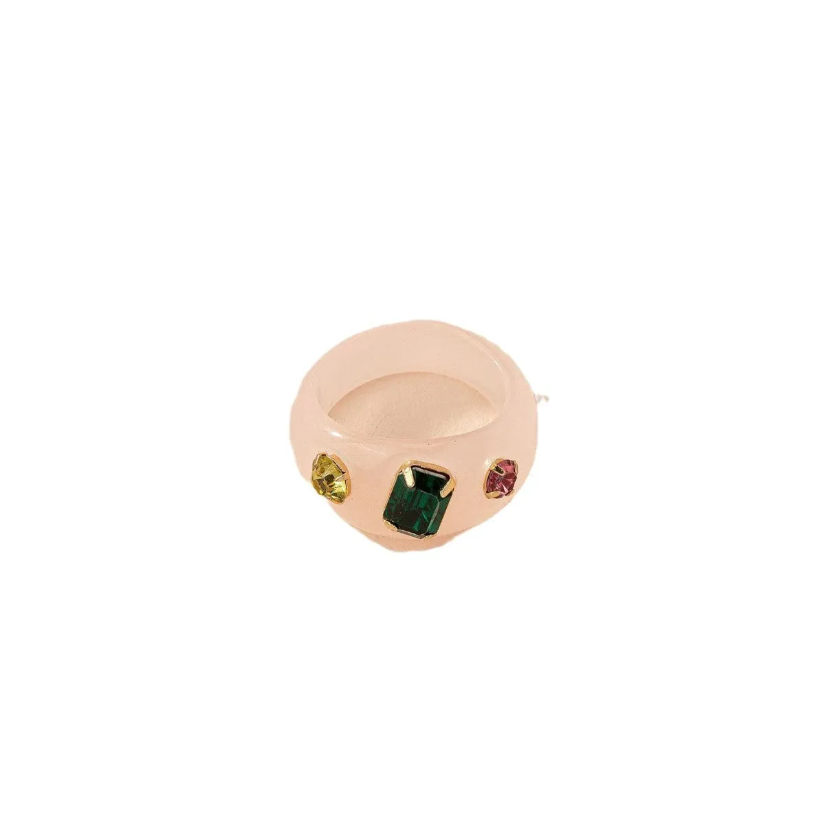 Clear transparent acrylic ring for women with retro minority ornament design for party fashion