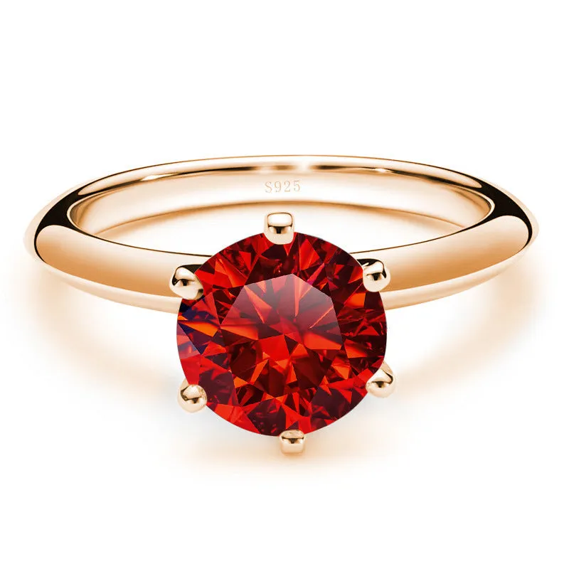 Moissanite ring for women S925 silver 18K gold plating round cut 1 karat white colour