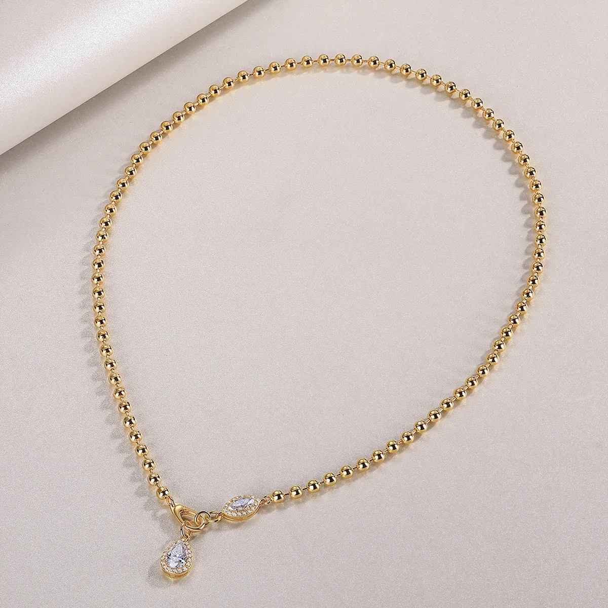 925 sterling silver moissanite necklace for women with adjustable clavicle chain, round geometric pendant, simple high-end style