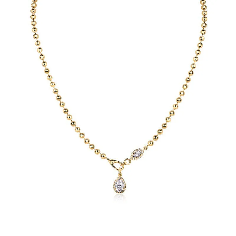 925 sterling silver moissanite necklace for women with adjustable clavicle chain, round geometric pendant, simple high-end style