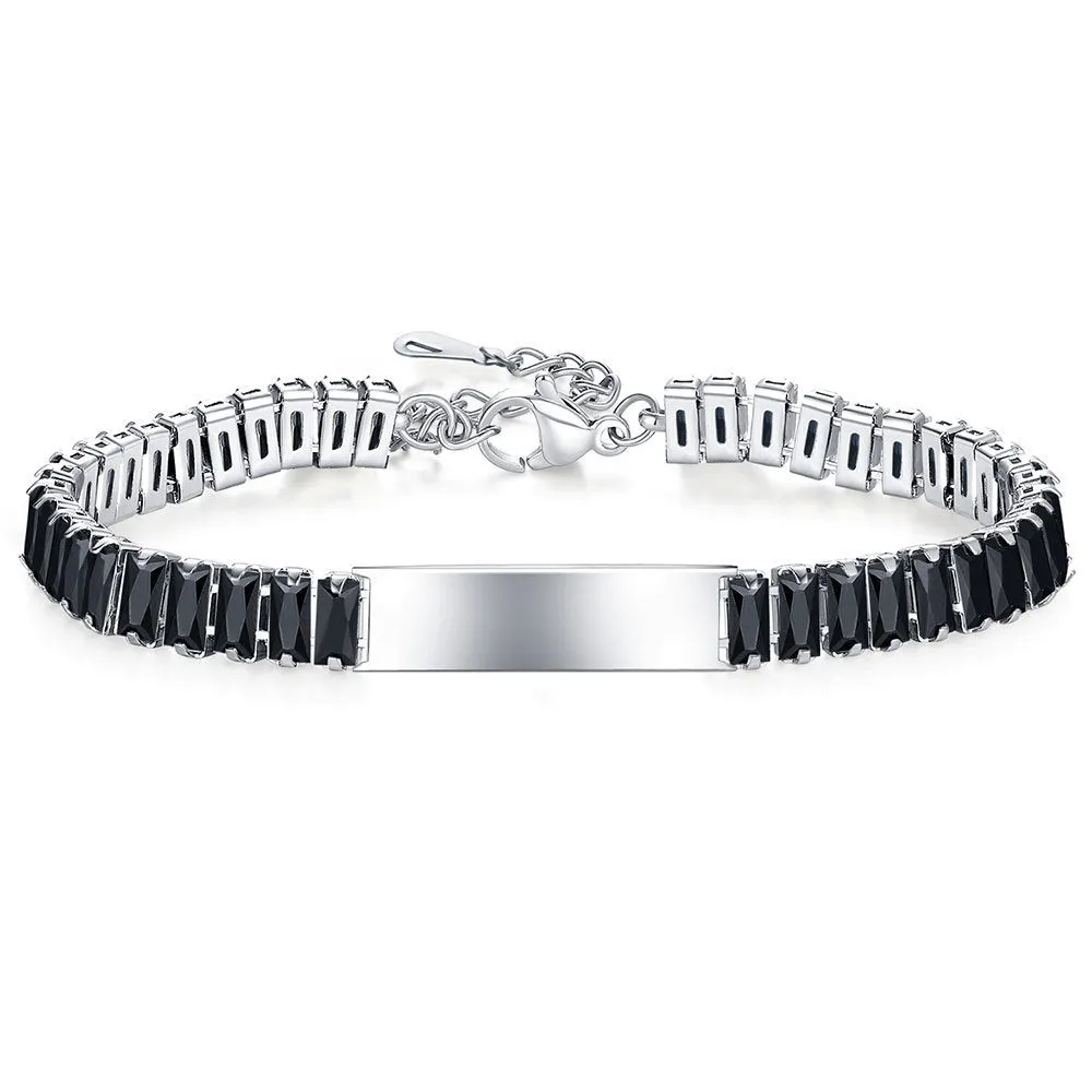 Titanium steel zircon bracelet for women, electroplated simple style, available in three colours