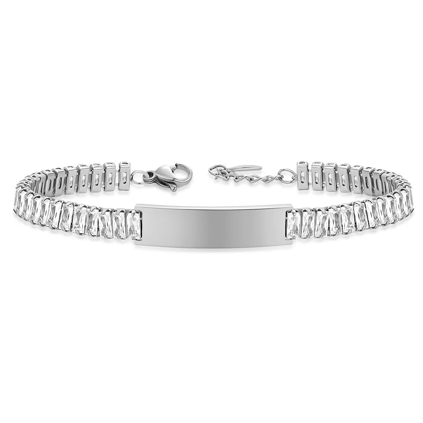 Titanium steel zircon bracelet for women, electroplated simple style, available in three colours