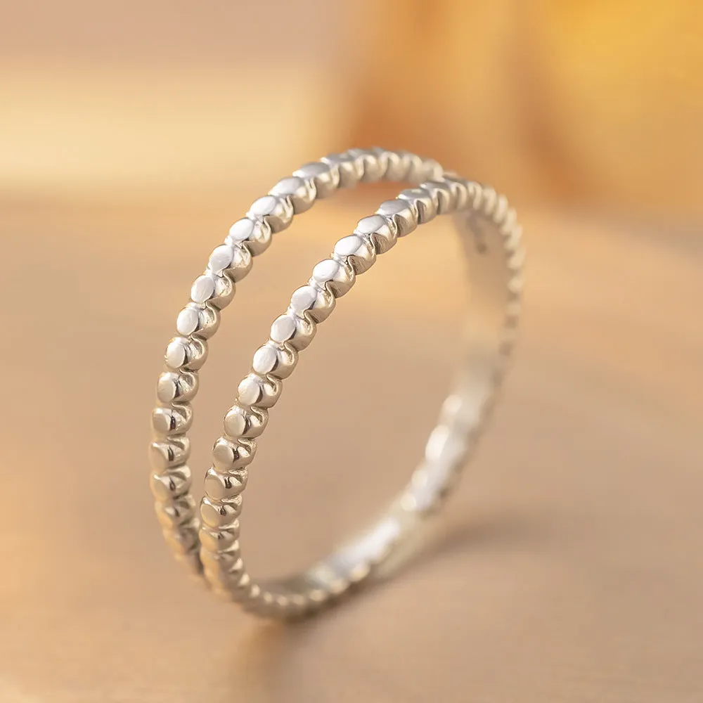 Open adjustable titanium steel love ring in gold colour, retro geometric split ring design