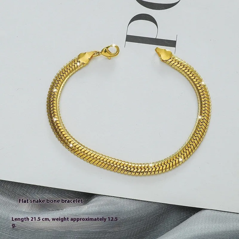 Gold brass heart-shaped fashion bracelet for women with electroplated finish on flat surface