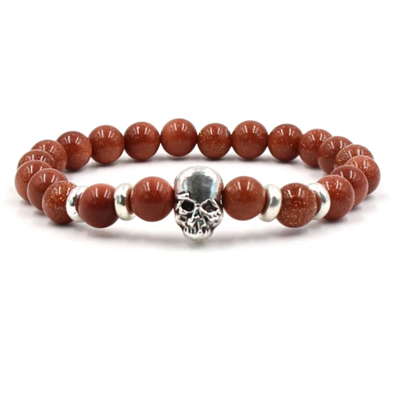 8mm natural white turquoise agate stone men's stretch bracelet on elastic cord