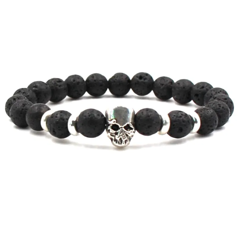 8mm natural white turquoise agate stone men's stretch bracelet on elastic cord