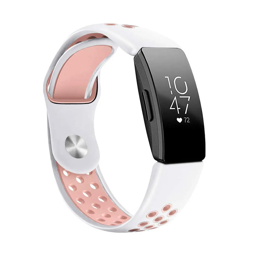Two-colour breathable hole silicone watch strap in black and grey, large size