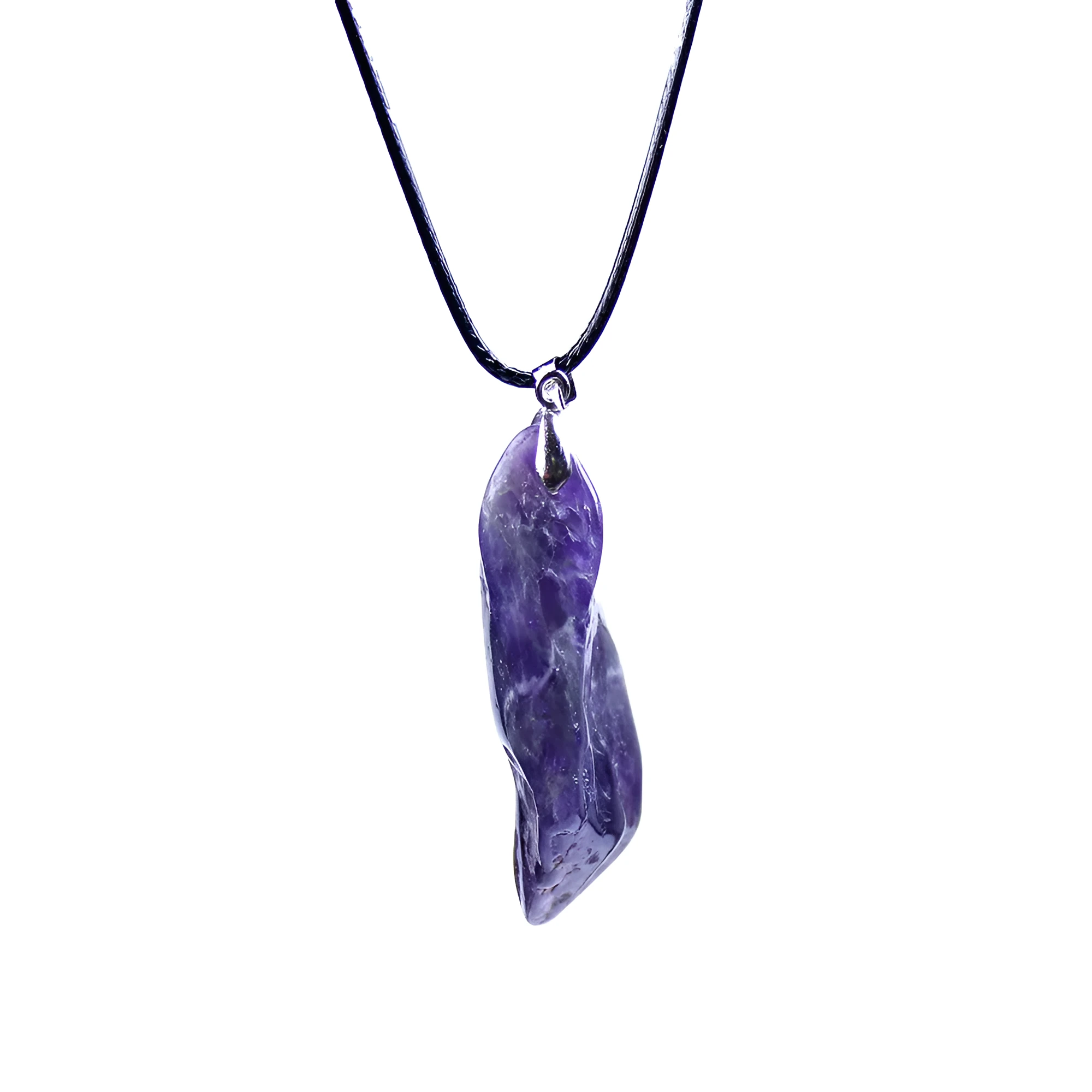 Natural amethyst dog teeth pendant 20-30mm length modern simplicity style purple gemstone