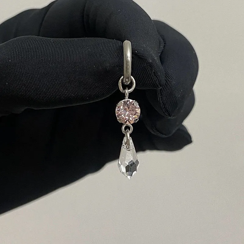 Water drop pendant earrings in geometric shape, copper with electroplating, available in multiple colours for women
