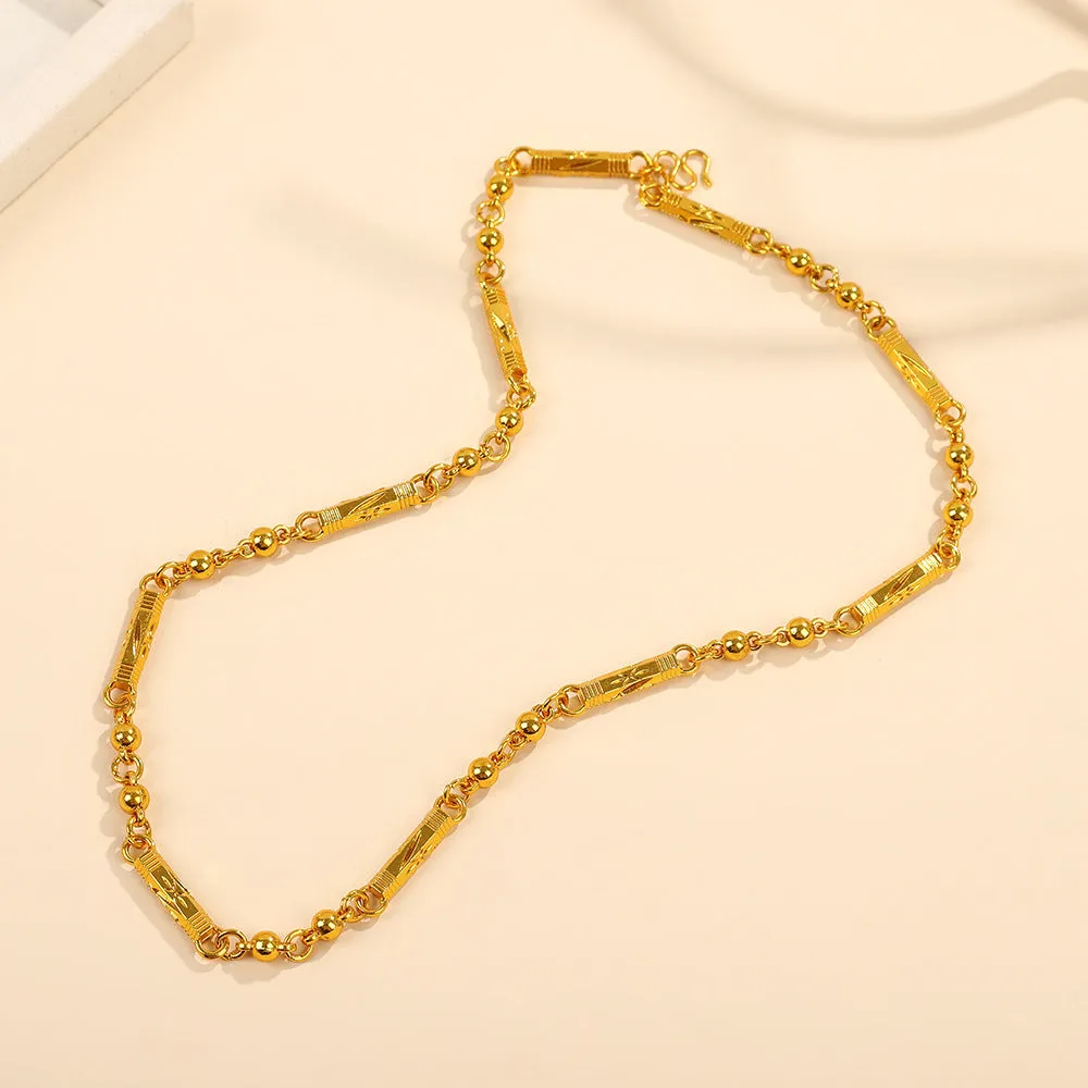 Alloy snake bones chain necklace in titanium steel finish with bones pattern, one of eight colour style options