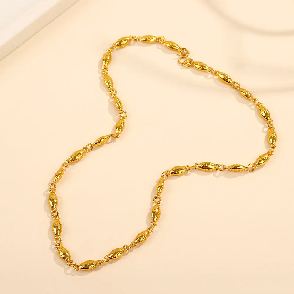 Alloy snake bones chain necklace in titanium steel finish with bones pattern, one of eight colour style options