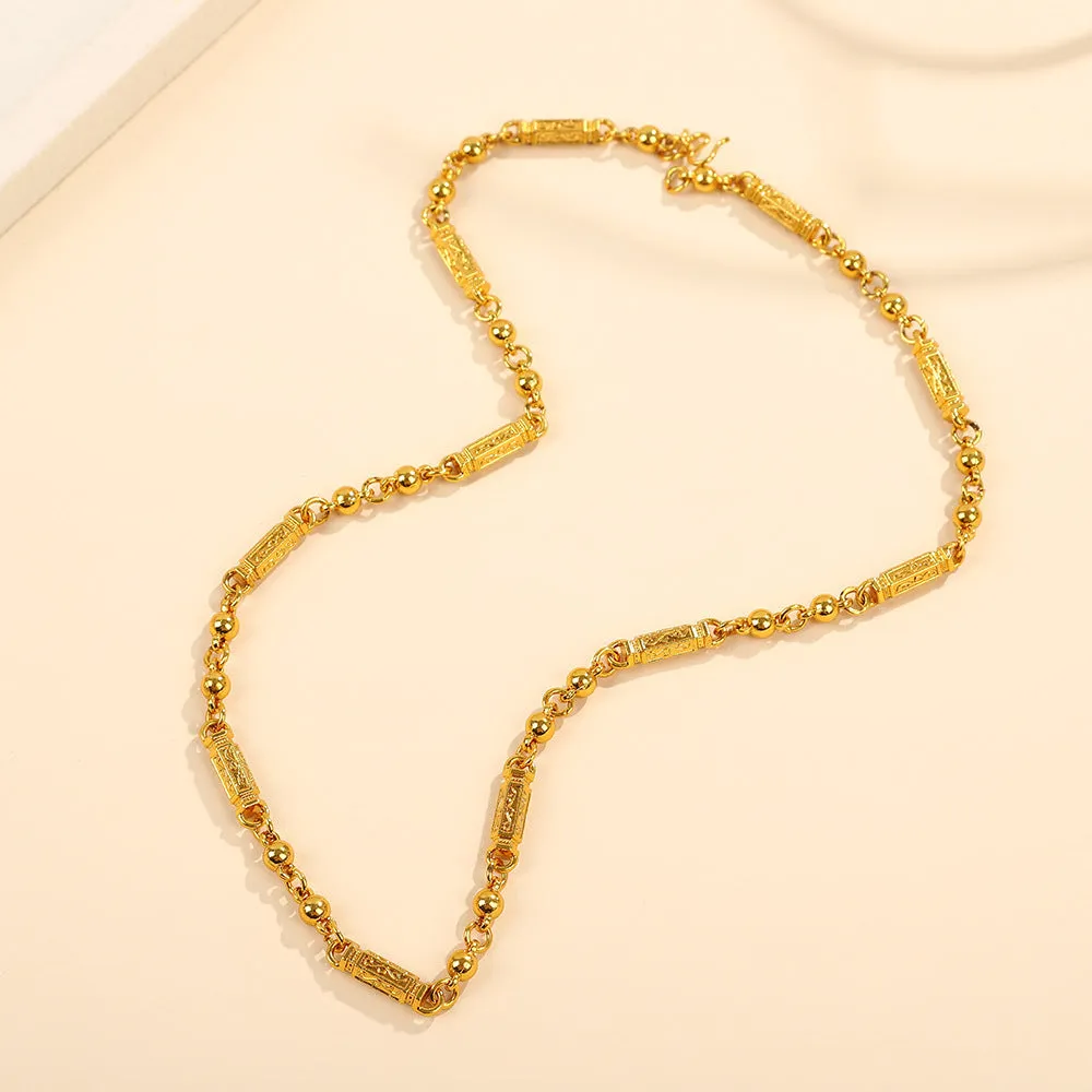 Alloy snake bones chain necklace in titanium steel finish with bones pattern, one of eight colour style options