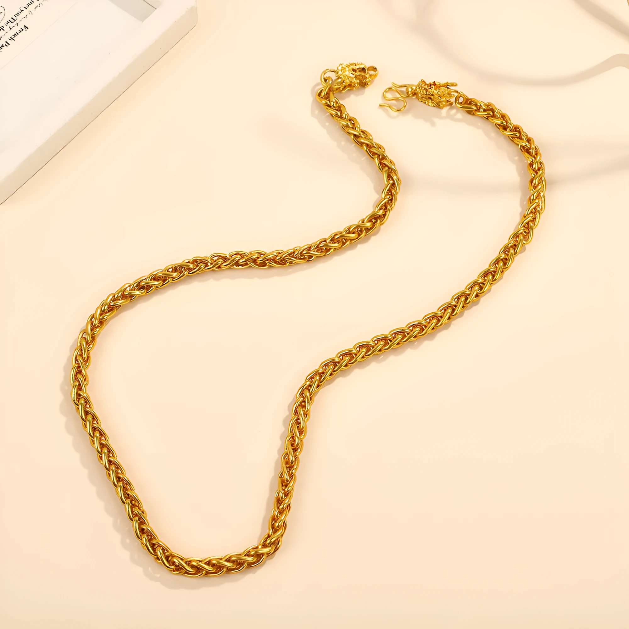 Alloy snake bones chain necklace in titanium steel finish with bones pattern, one of eight colour style options