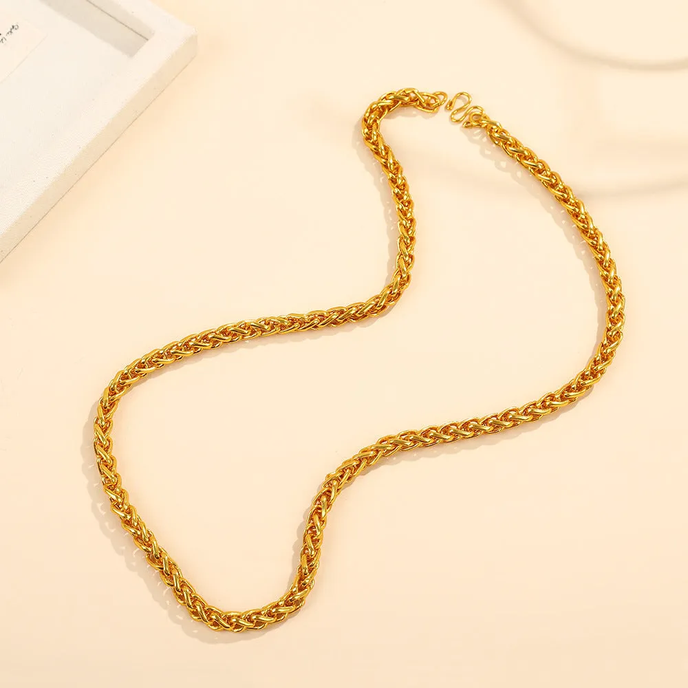 Alloy snake bones chain necklace in titanium steel finish with bones pattern, one of eight colour style options