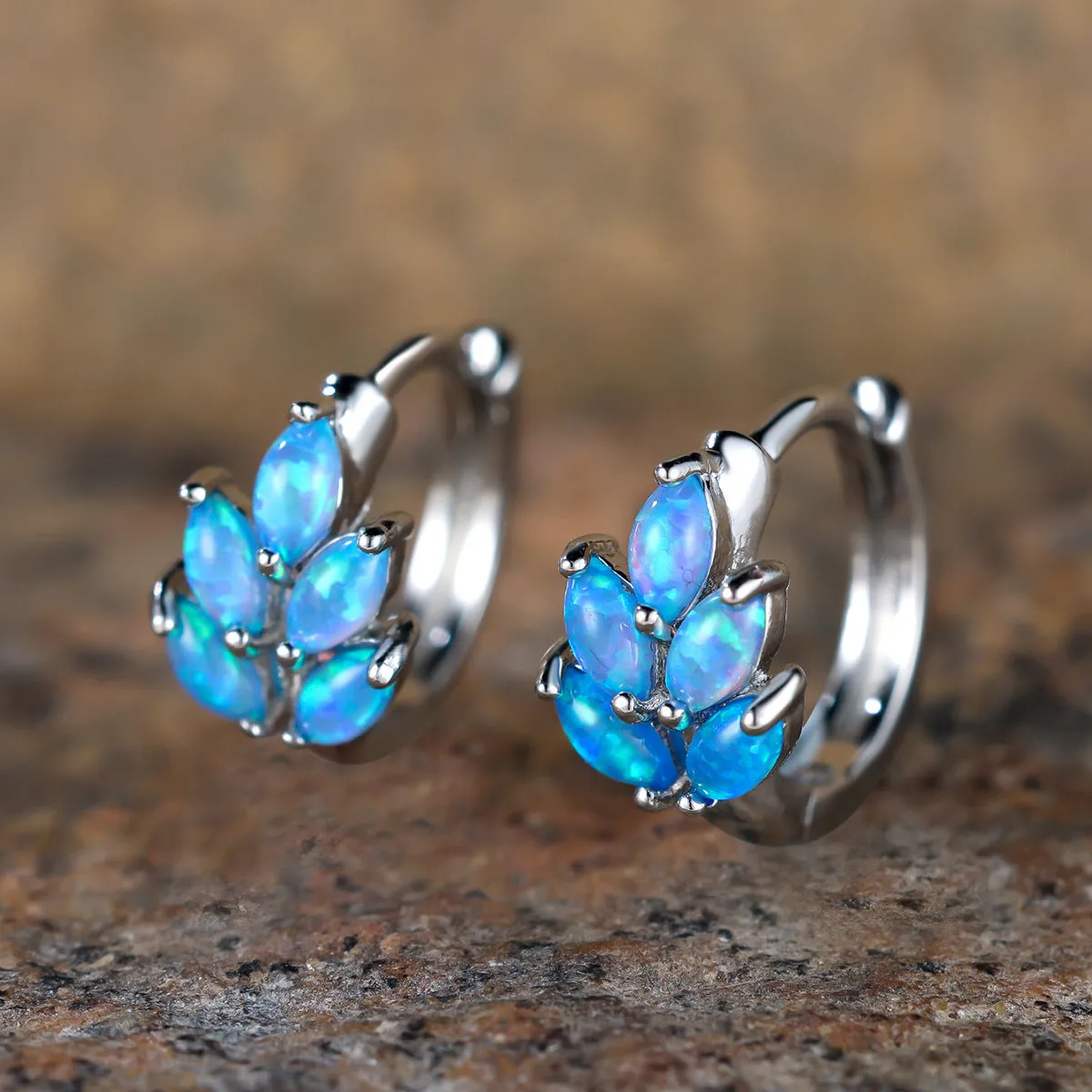Copper ear clip with leaf geometric design, electroplated rose gold finish, non-pierced clip style for women.