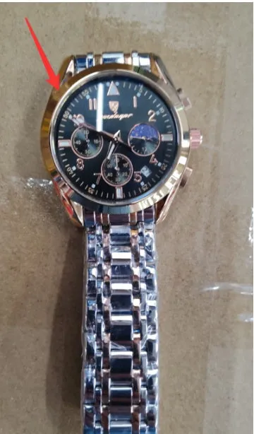 Men's multifunction quartz watch with luminous hands moon phase chronograph 41mm dial 50m waterproof screw crown stainless steel buckle
