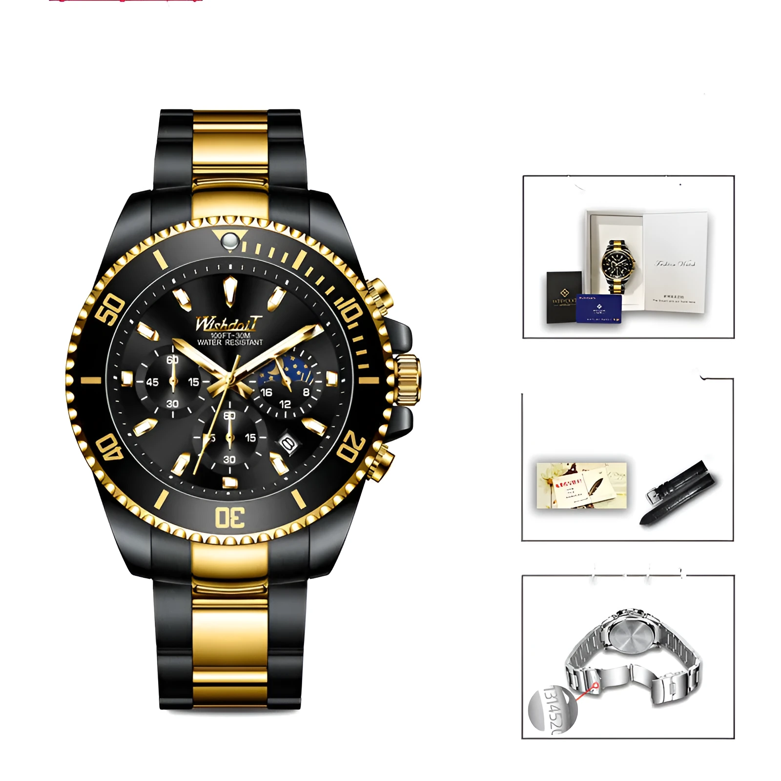 Green Water Monster Water Ghost men's 45mm automatic mechanical sports watch with stainless steel dial and alloy case
