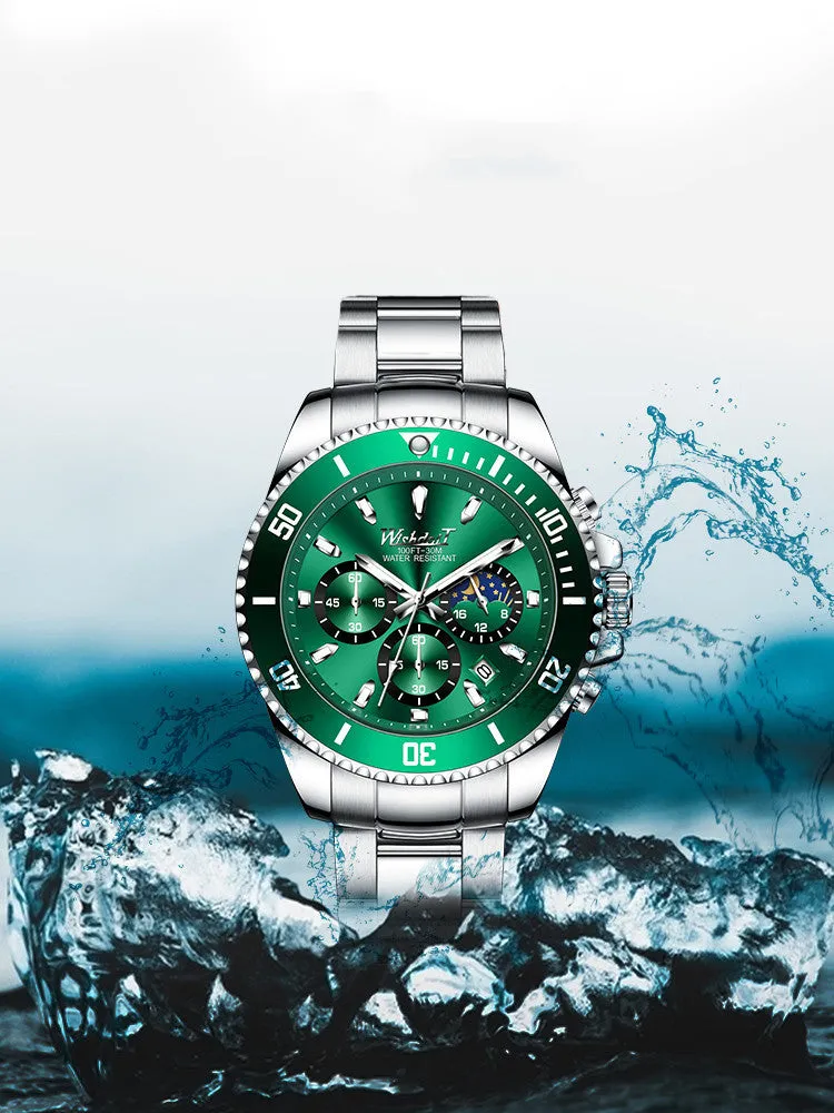 Green Water Monster Water Ghost men's 45mm automatic mechanical sports watch with stainless steel dial and alloy case