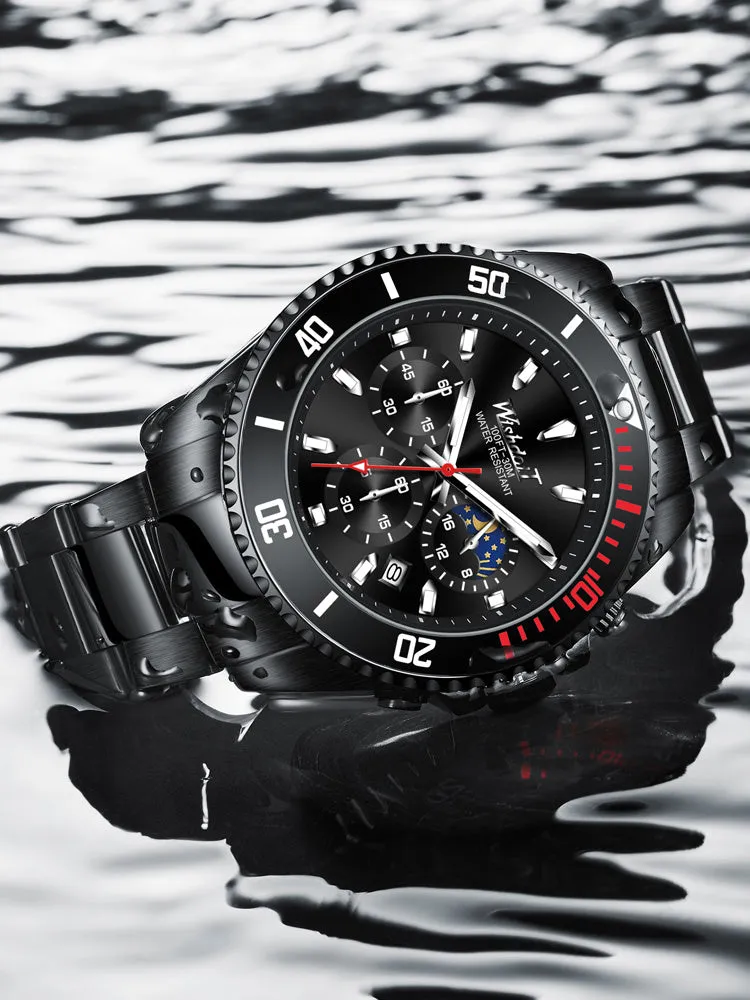 Green Water Monster Water Ghost men's 45mm automatic mechanical sports watch with stainless steel dial and alloy case