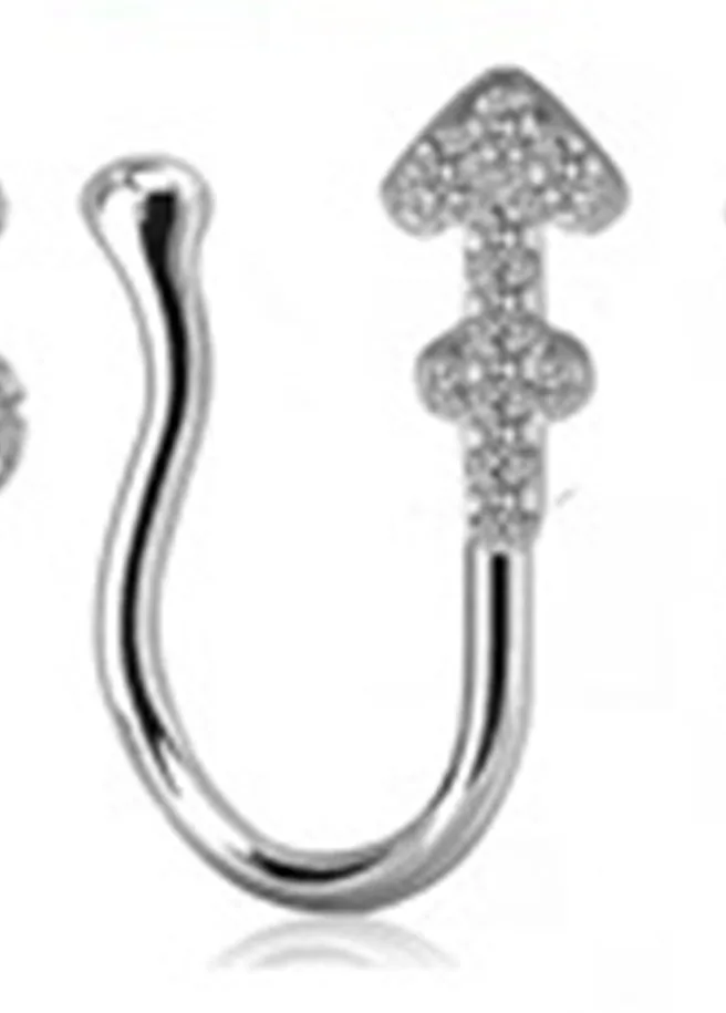Copper constellation nose ring with geometric shape, available in Platinum or Gold finish, showing zodiac sign design