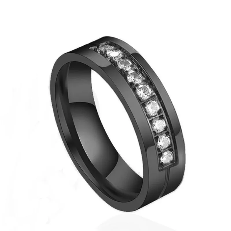 Simple car line geometric stainless steel couple ring in gold colour on white background