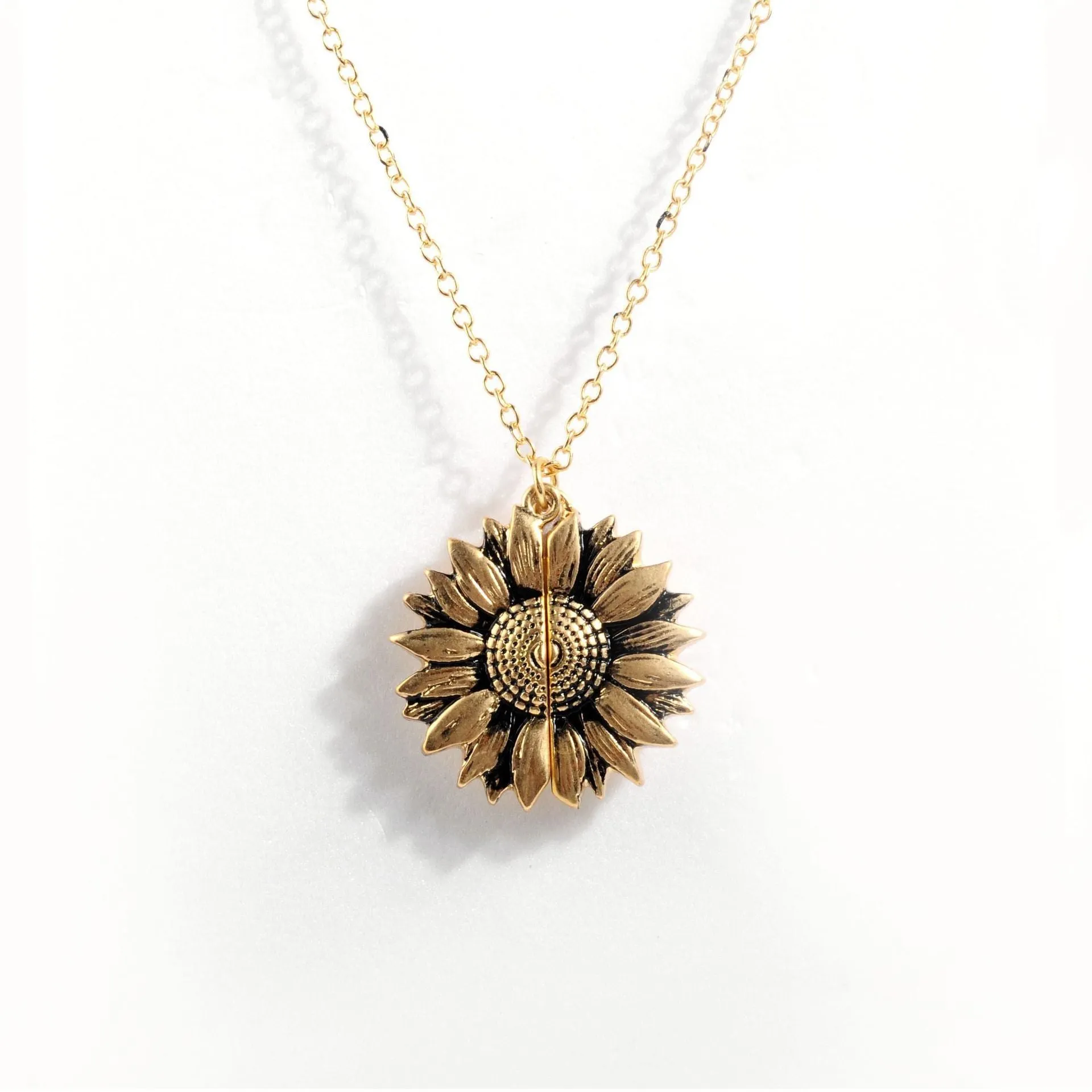 Flower Pendant Necklace Alloy Gold Silver Rose Gold Whip Chain Double Sided Clavicle Short Pendant 21-50cm Women's Fashion Layering Accessory Electroplated Natural Style