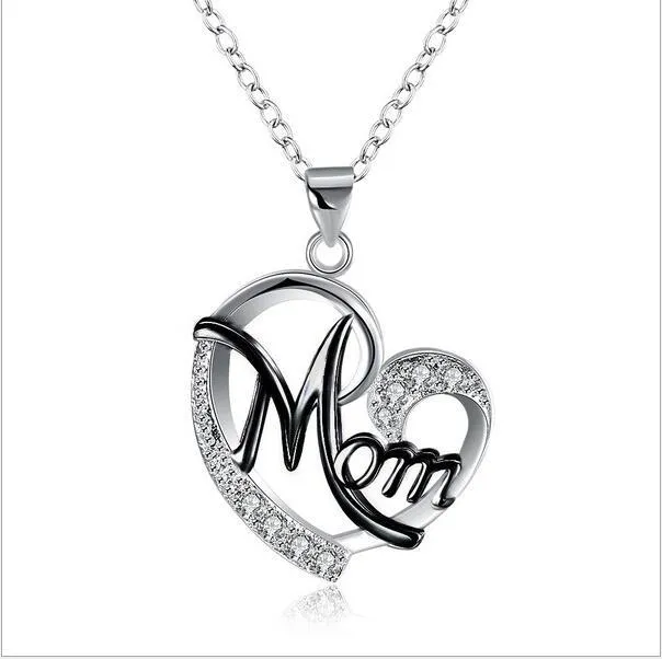 Heart-shaped diamond wish necklace with copper plated platinum finish, adjustable chain 21-50cm, colour variant all white