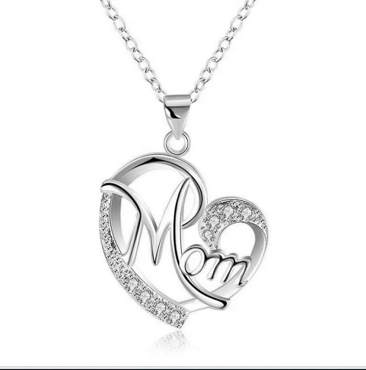 Heart-shaped diamond wish necklace with copper plated platinum finish, adjustable chain 21-50cm, colour variant all white