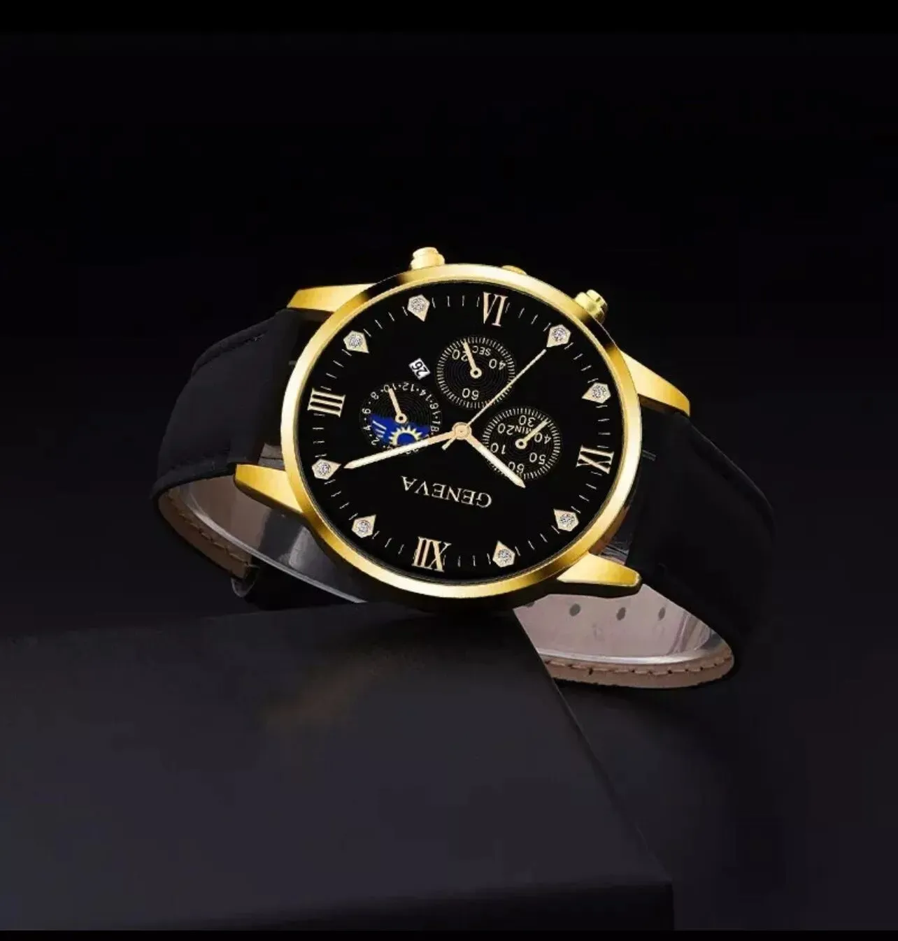 Fashion belt quartz watch with bracelet in Suit 9 colour on display