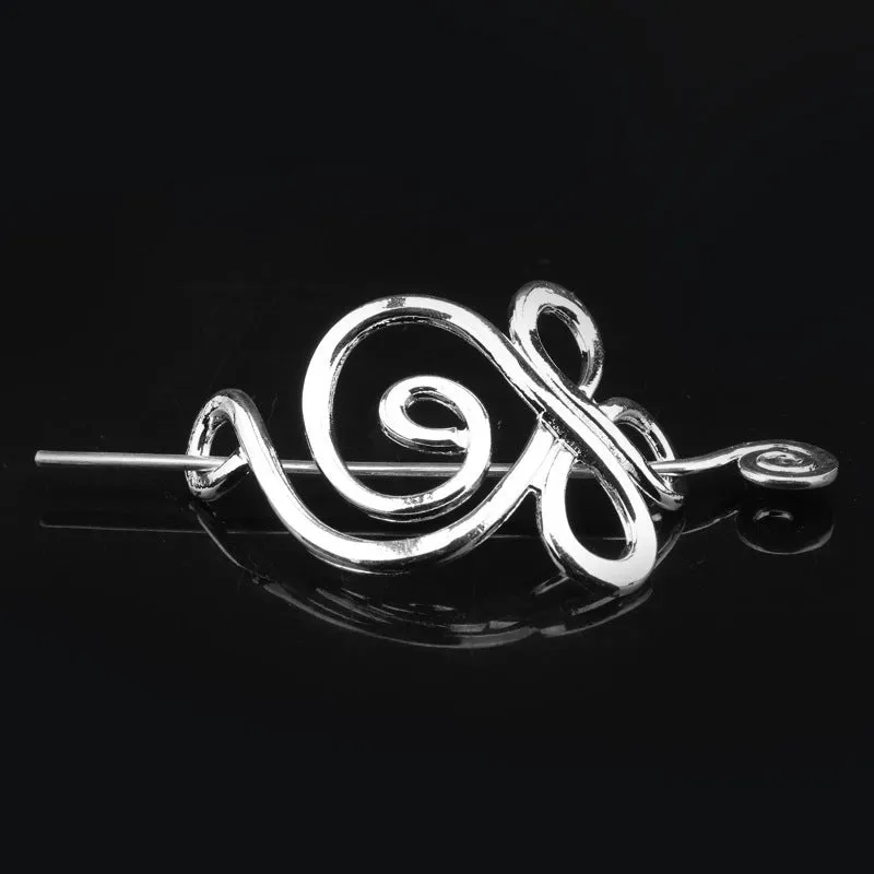Metal hair clip retro plug-in hairpin vintage alloy geometric headdress