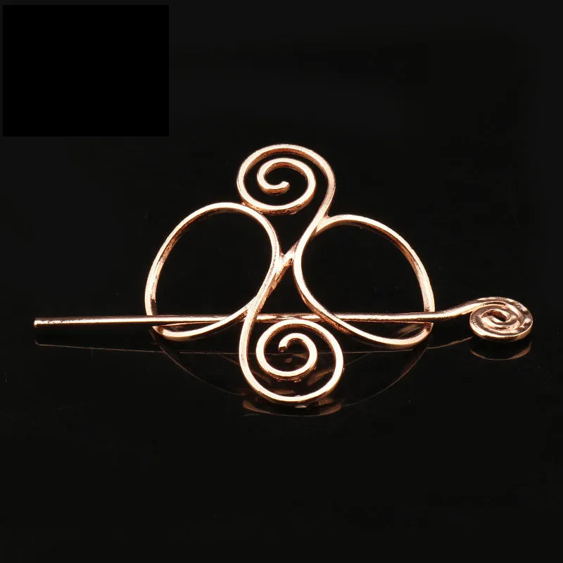 Metal hair clip retro plug-in hairpin vintage alloy geometric headdress