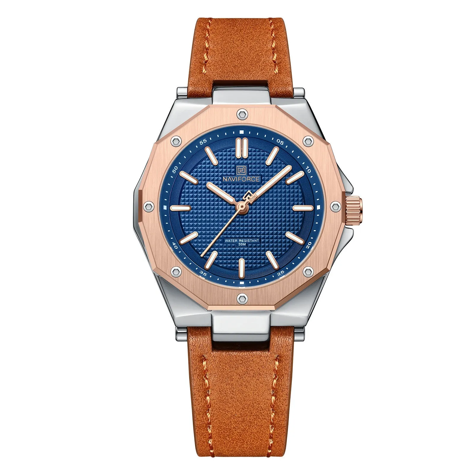 Women's luxury small fashion watch with 36mm dial, artificial leather band, and alloy case in colour green