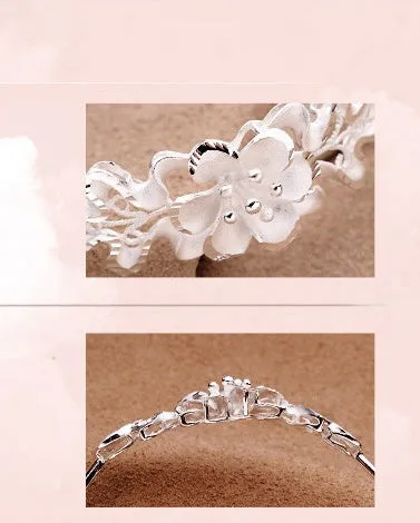 Sweet Bauhinia adjustable copper bracelet with floral bauhinia flower design for women