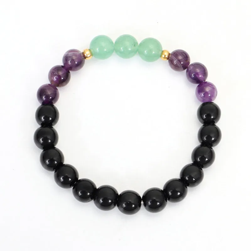 Dongling long yoga lotus pendant necklace and bracelet set with stone beads