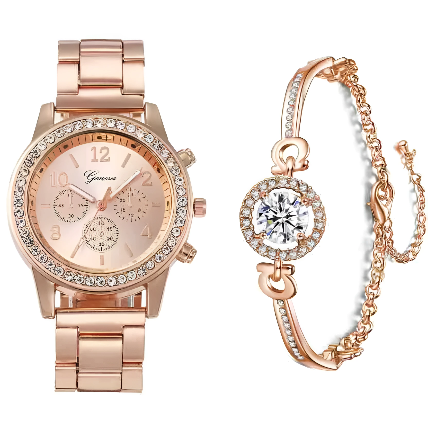 Fashion steel belt men's and ladies' couple quartz watch in gold with 10mm slim case