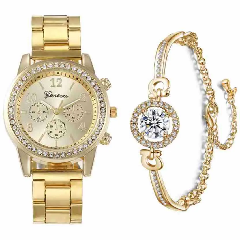 Fashion steel belt men's and ladies' couple quartz watch in gold with 10mm slim case