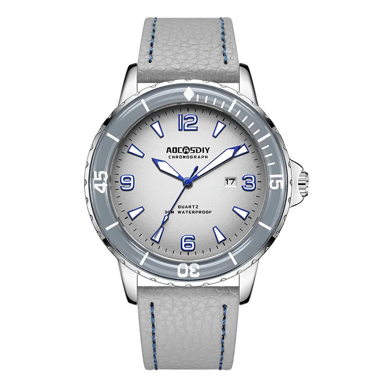 Men's casual digital watch with large 45mm dial, waterproof design, and mineral glass display