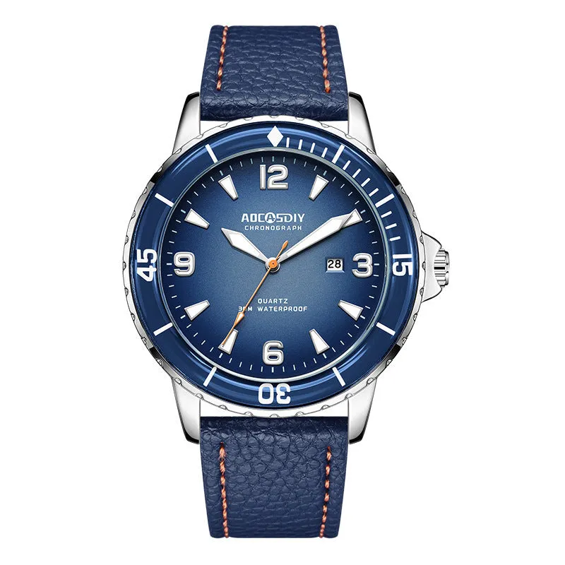 Men's casual digital watch with large 45mm dial, waterproof design, and mineral glass display