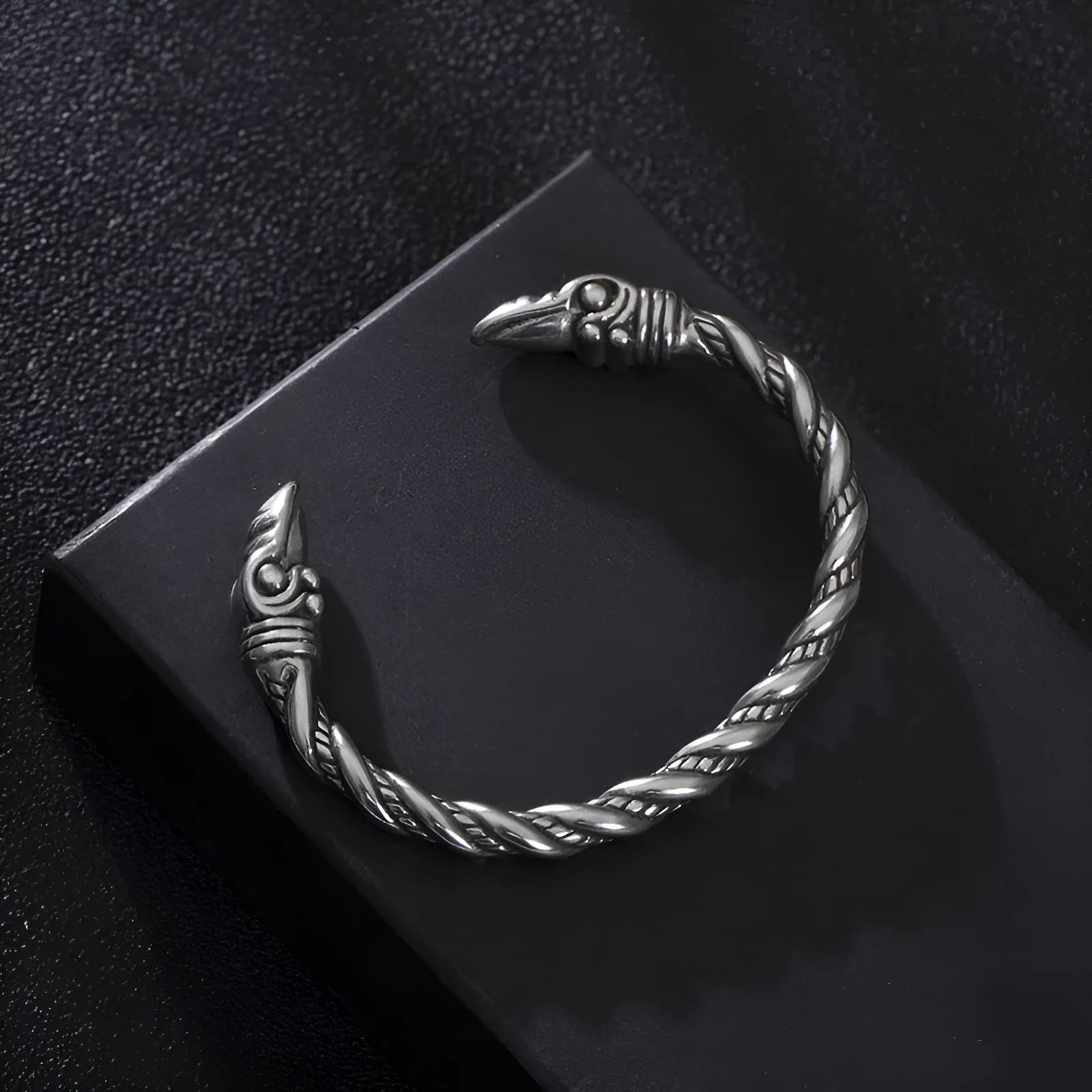 Men's titanium steel Viking bracelet in minimalist style, electroplate finish
